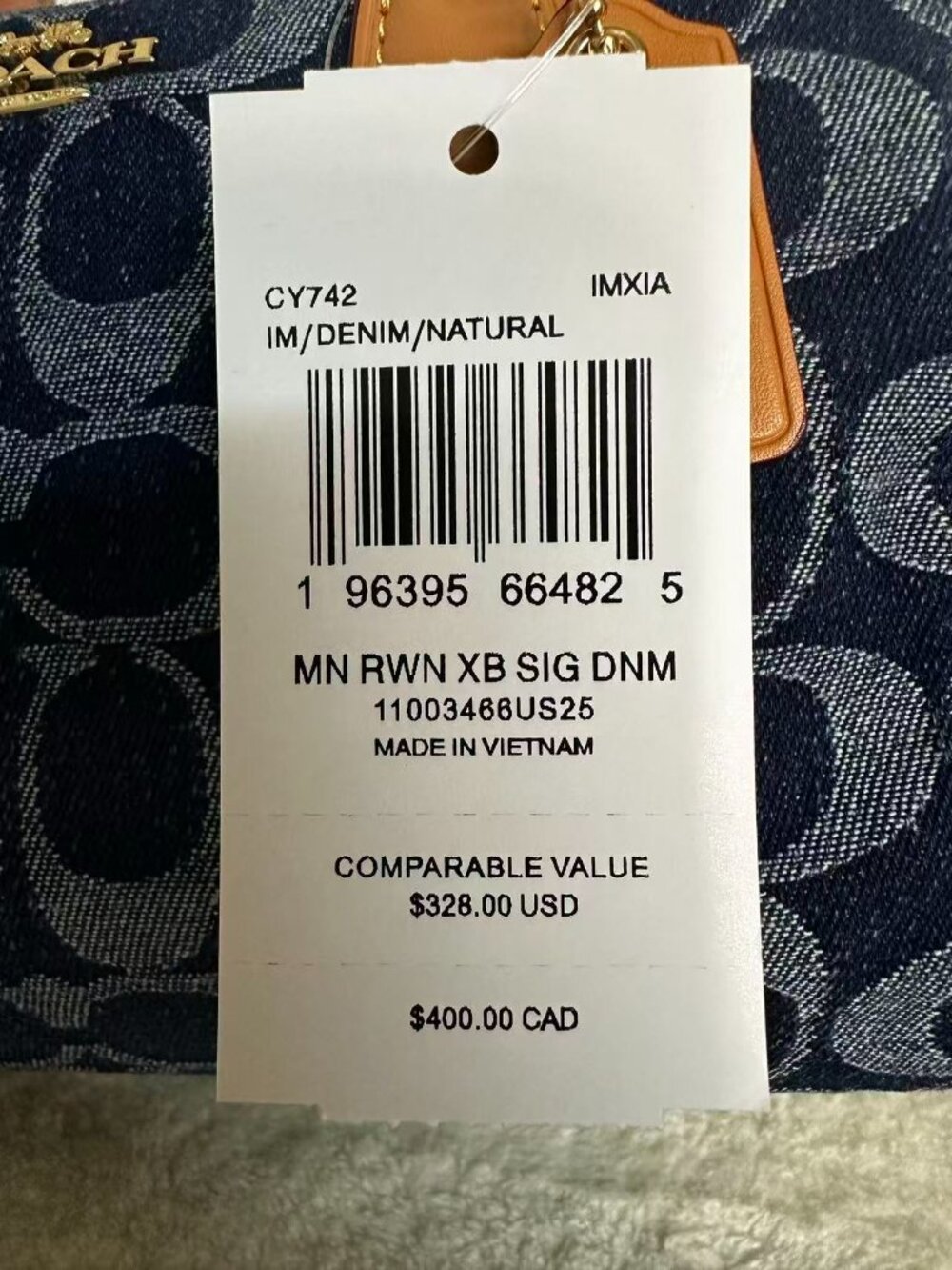 Coach Rowan Satchel Bag In Signature Denim Canvas NWT CY699 - Picture 7 of 8